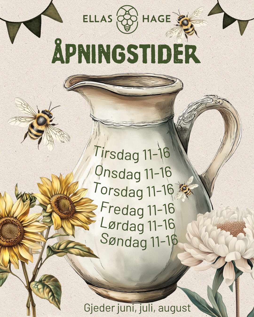 Åpningstider sommer 2026