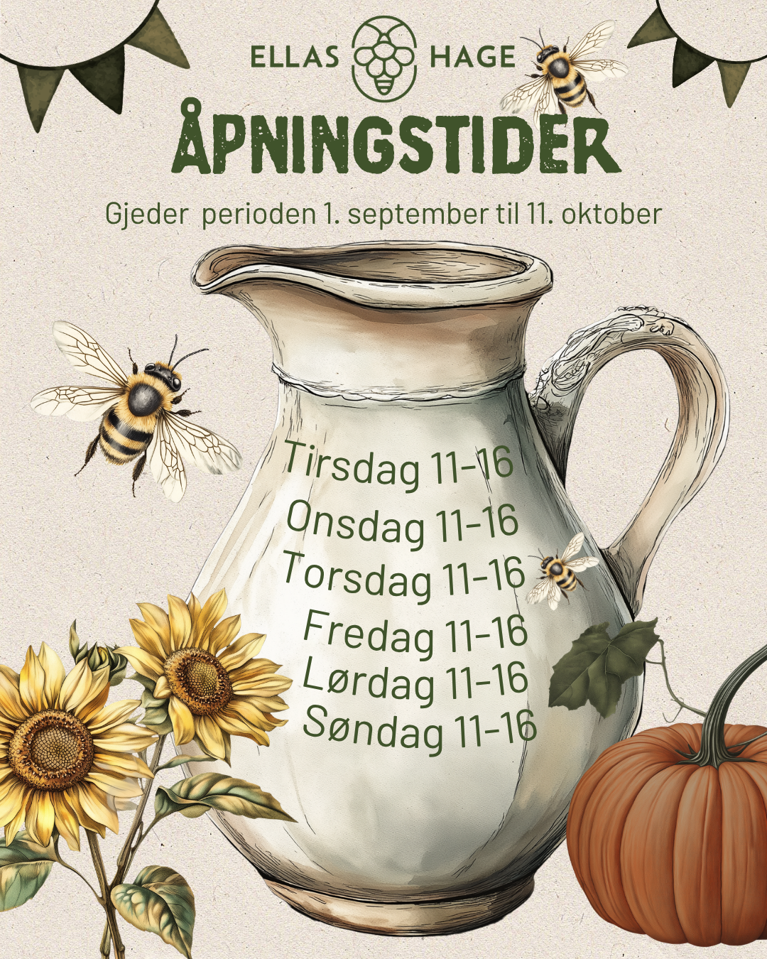 Åpningstider sommer 2026